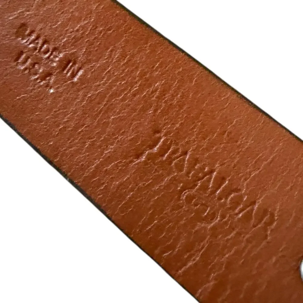 Trafalgar Women’s Brown Leather Belt Made in USA 31” Waist Unisex Patina U.S.A.